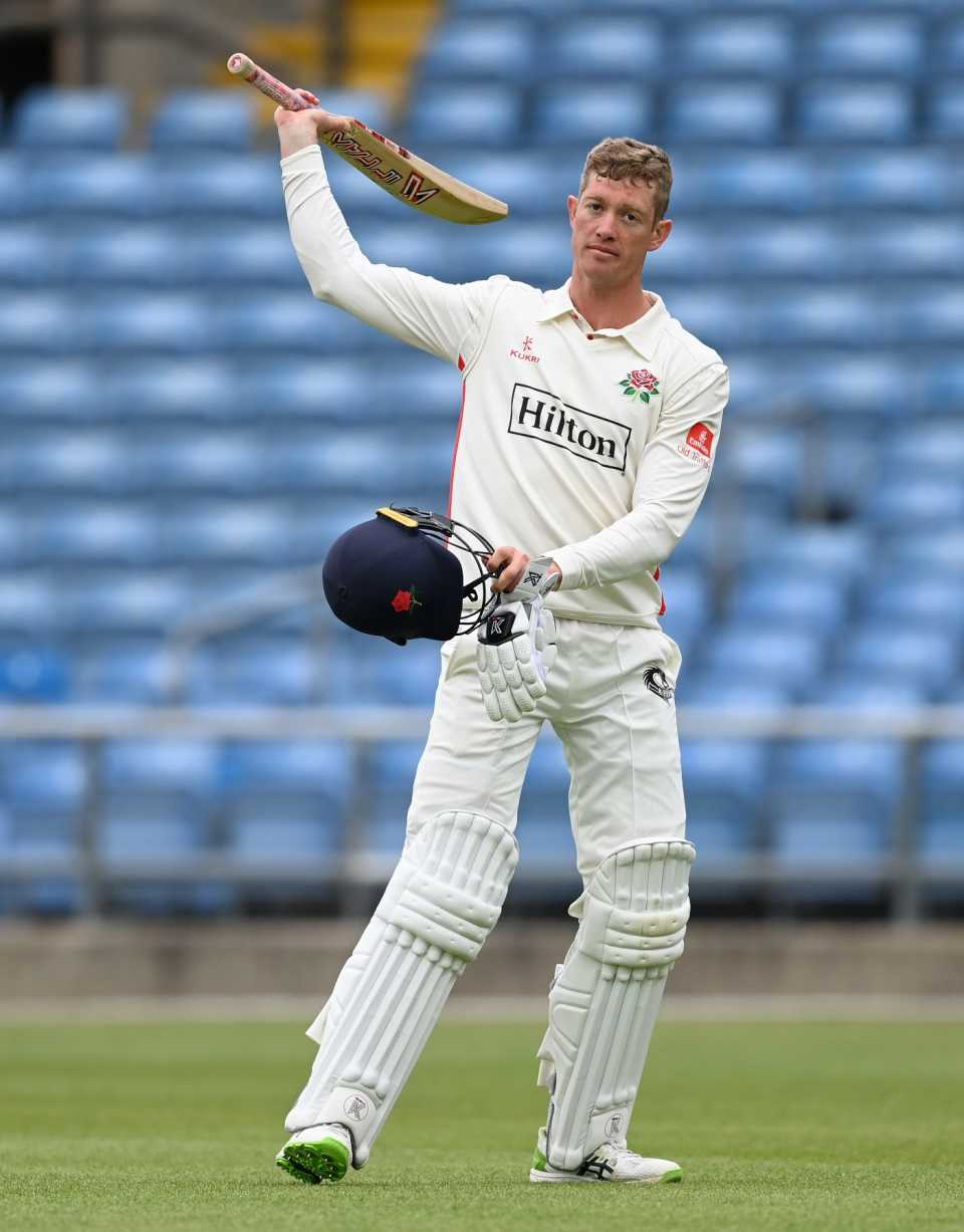Keaton Jennings salutes the crowd as he leaves the field after being dismissed for 238