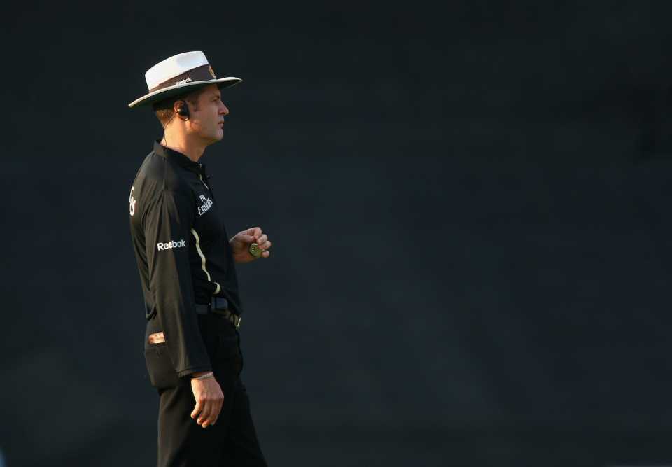 Simon Taufel officiates in the Champions Trophy