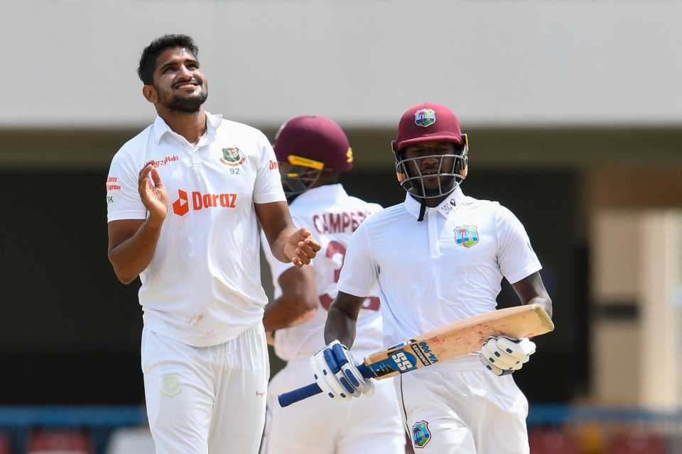 Khaled Ahmed shows his disappointment, West Indies vs Bangladesh, 1st Test, Antigua, Day 4, June 19, 2022
