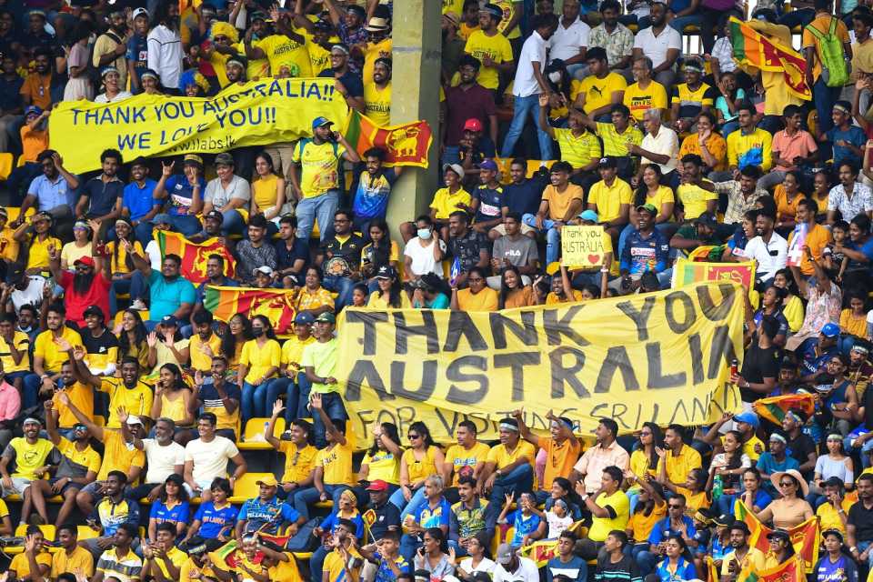 The Colombo crowd thanks Australia for making the trip