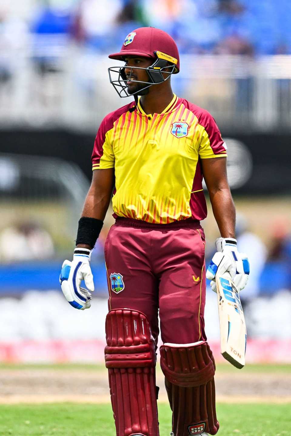 Nicholas Pooran walks back after being dismiised by Kuldeep Yadav, West Indies vs India, 5th T20I, Lauderhill, August 7, 2022