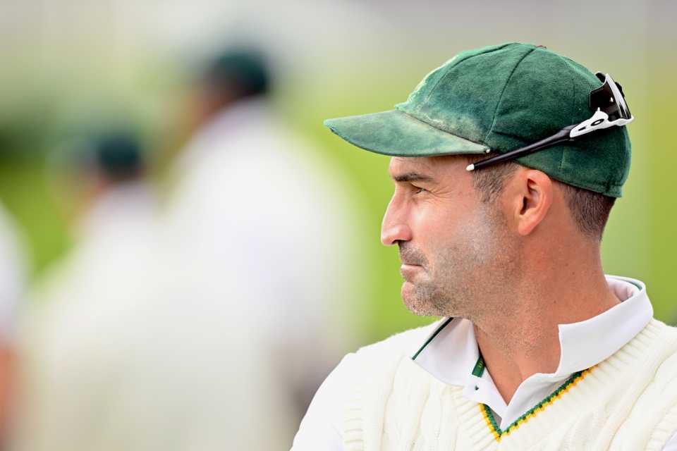 Dean Elgar looks on as the match draws to a close, New Zealand vs South Africa, 2nd Test, Christchurch, 5th day, March 1, 2022