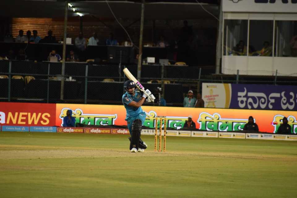 Manish Pandey whips one through the leg side on his way to a match-winning half century