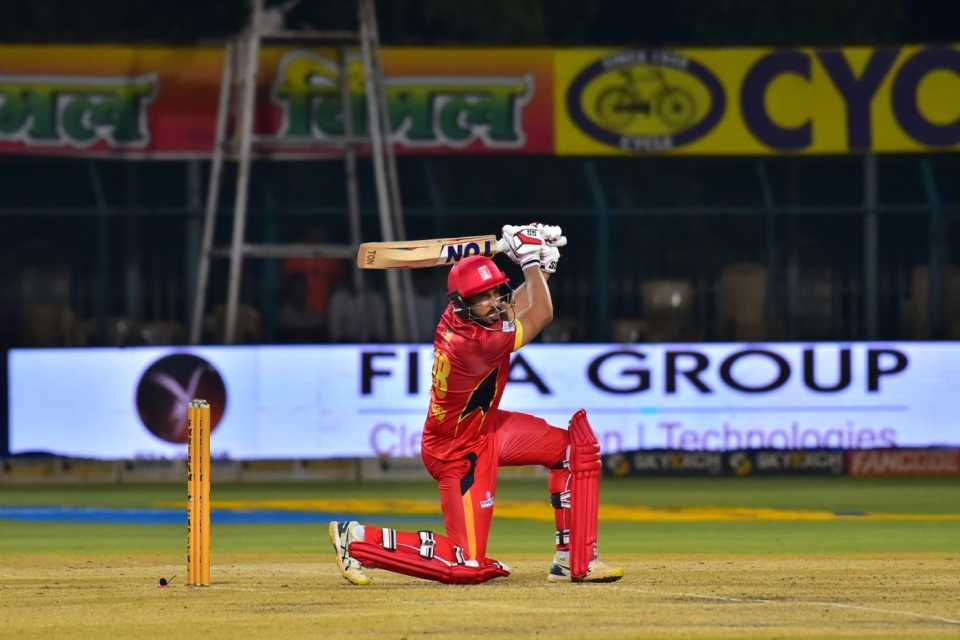 Abhinav Manohar's rapid unbeaten 55 proved to be the difference between the two sides, Maharaja T20 Trophy 2022, Gulbarga Mystics v Mangalore United, Mysore, August 14, 2022 