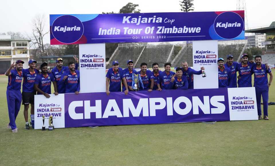 India with their spoils after taking the series 3-0