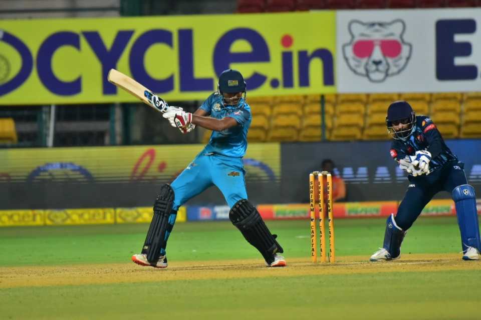 Rohan Patil was in punishing form but lacked support at the other end, Maharaja T20 Trophy 2022, Qualifier 1, Bengaluru Blasters vs Gulbarga Mystics, Bengaluru, August 23, 2022 