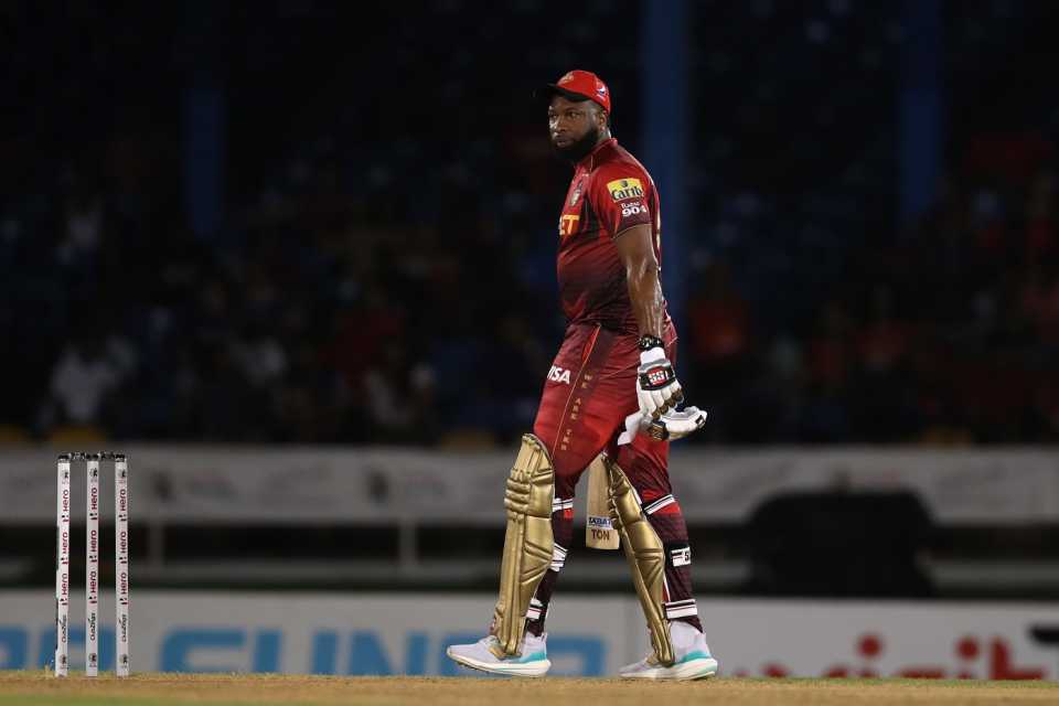 Kieron Pollard's indifferent tournament with the bat continued as he fell for 6, Barbados Royals vs Tribago Knight Riders, CPL 2022, Port of Spain, September 13, 2022