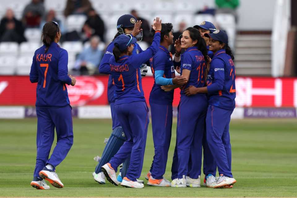 Renuka Singh struck regularly to peg England back in the middle