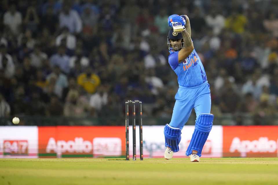 Suryakumar Yadav drives, India vs Australia, 1st T20I, Mohali, September 20, 2022