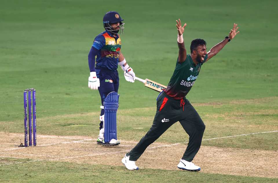Ebadot Hossain appeals, Bangladesh vs Sri Lanka, Men's T20 Asia Cup, Dubai, September 1, 2022