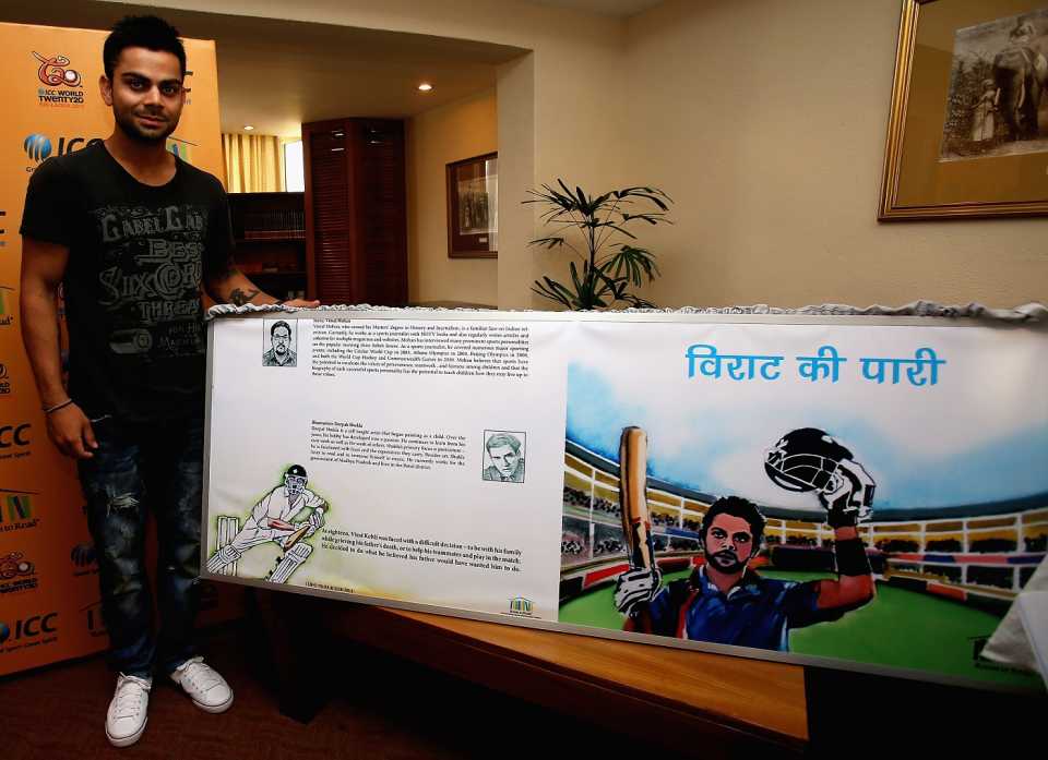 Virat Kohli launched a children's book to promote reading as part of T20 World Cup commitment, T20 World Cup 2012, Colombo, September 14, 2012
