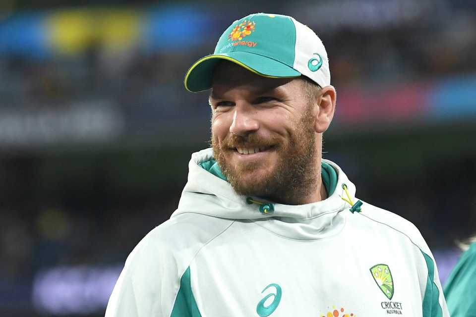 Aaron Finch looks on, Australia vs England, T20 World Cup, Group 1, Melbourne, October 28, 2022
