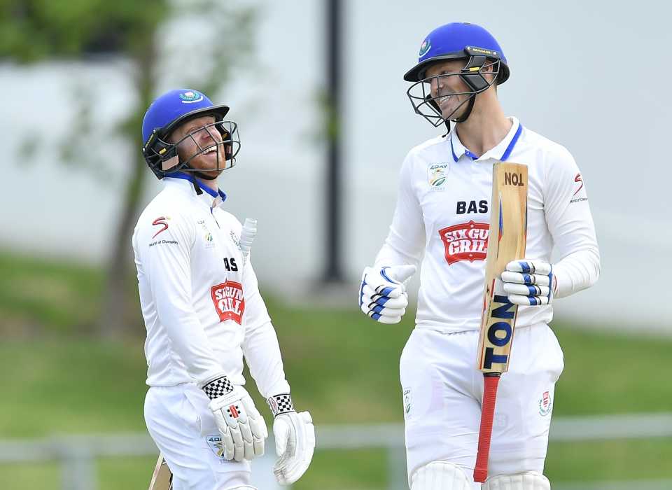 Kyle Verreynne (left) scored an unbeaten 201 in first-class cricket