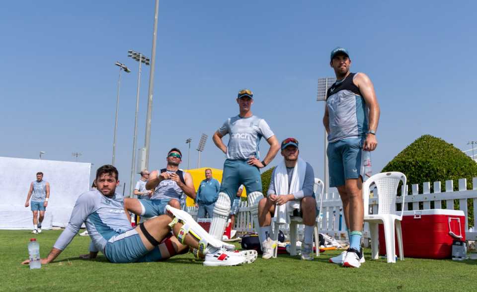 England's Test squad look on during their final day of practice in Abu Dhabi, England vs England Lions, Tolerance Oval, Abu Dhabi, November 25, 2022