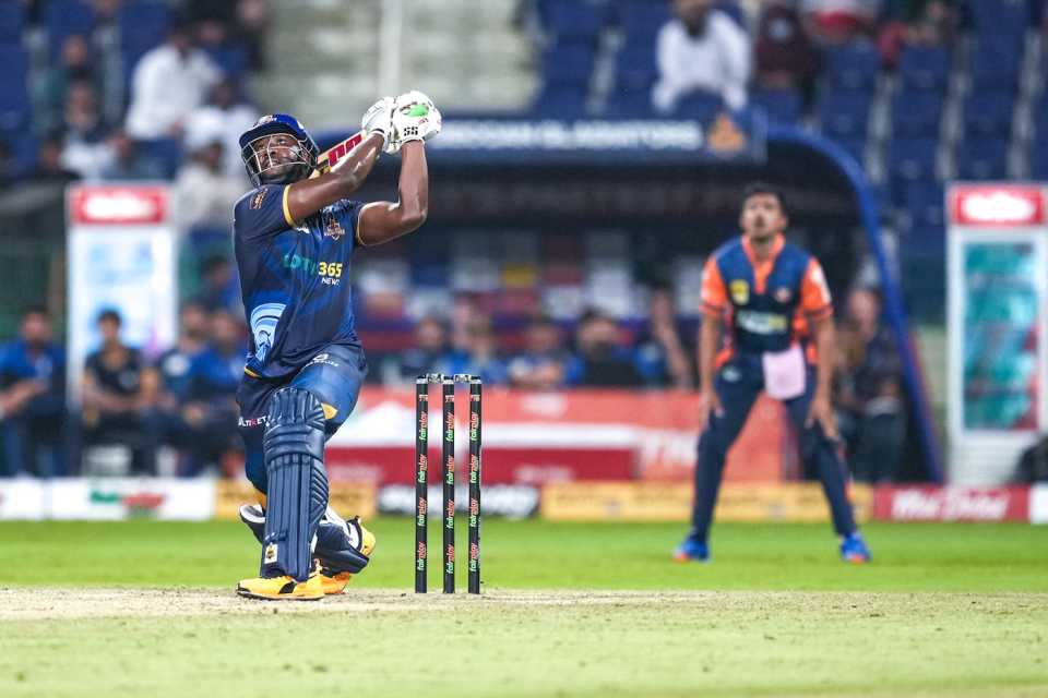 Andre Russell, opening the innings for Deccan Gladiators, smashed a 32-ball 63, Samp Army vs Deccan Gladiators, Abu Dhabi T10, Qualifier 2, Abu Dhabi, December 23, 2022
