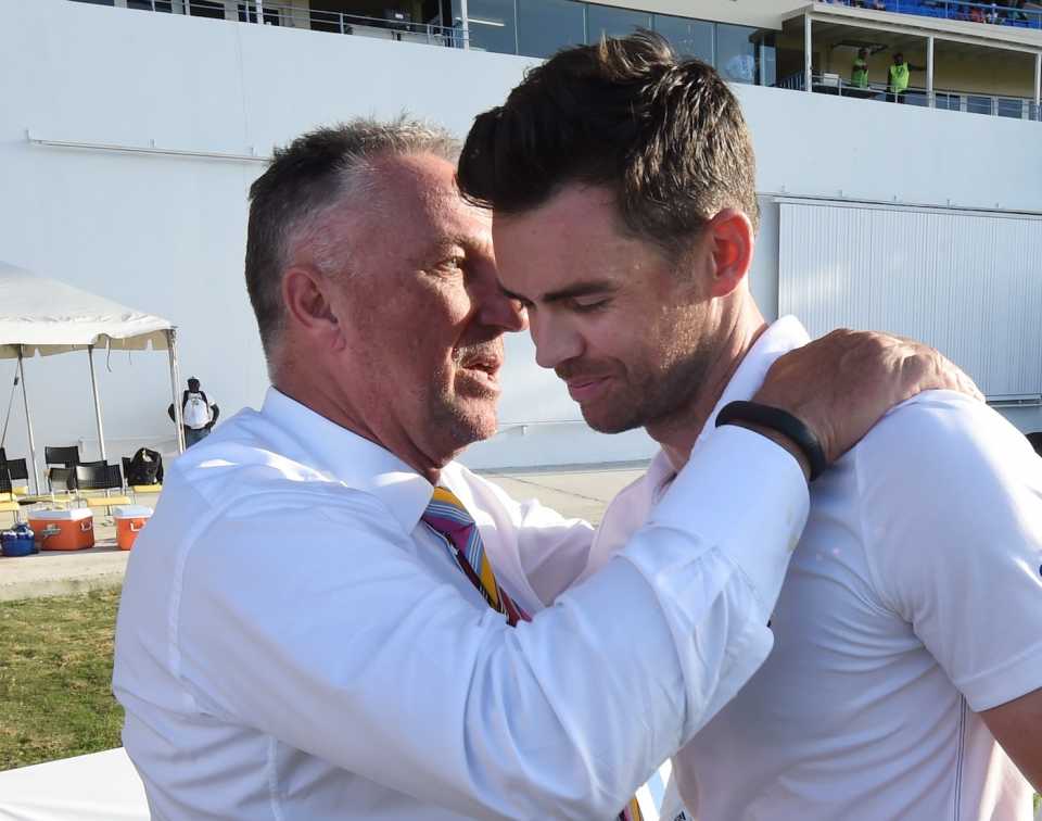 Record-holders old and new: Ian Botham chats to James Anderson