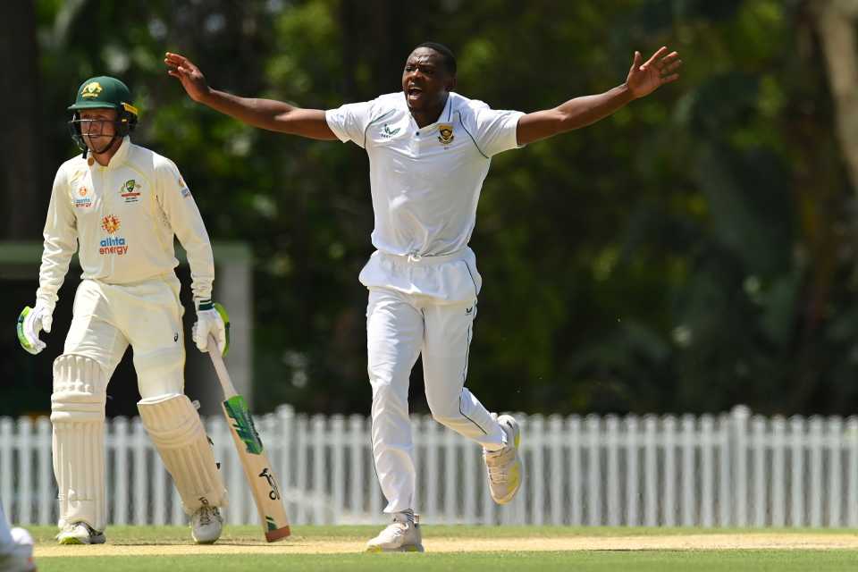 Kagiso Rabada celebrates a wicket
