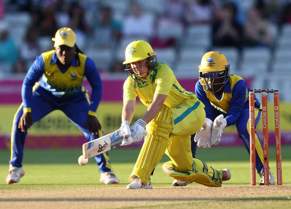 Alyssa Healy sweeps, Australia vs Barbados, Group A, Commonwealth Games T20, Edgbaston, July 31, 2022