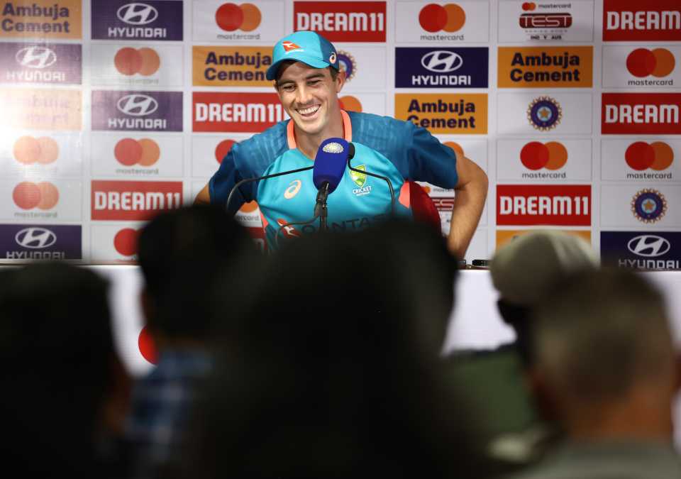 Pat Cummins manages a laugh after Australia's big defeat in Nagpur