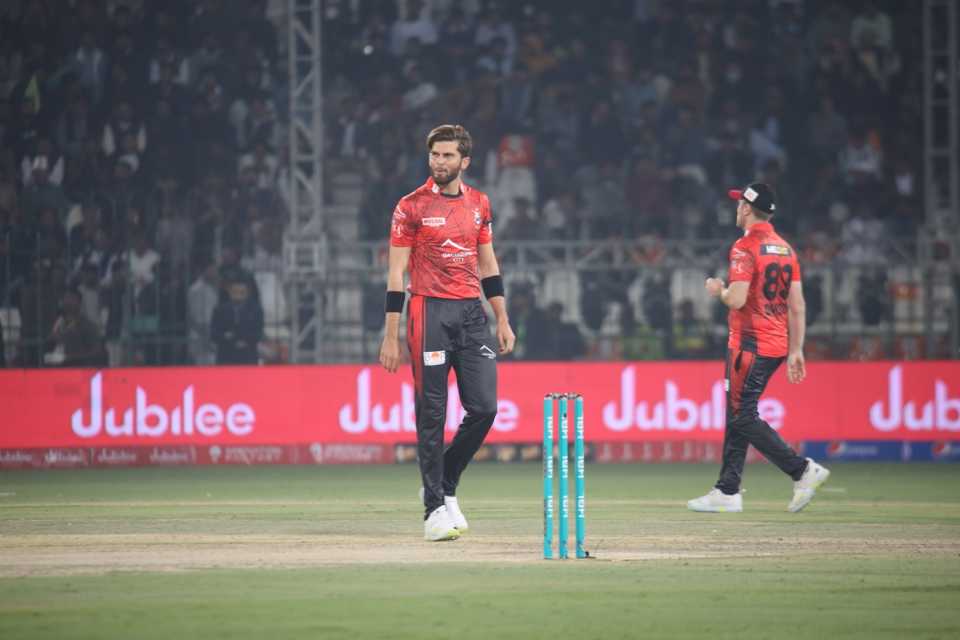 Shaheen Shah Afridi made a successful return to competitive cricket, picking 1 for 27 off his four overs, Multan Sultans vs Lahore Qalandars, PSL, Multan, February 13, 2023