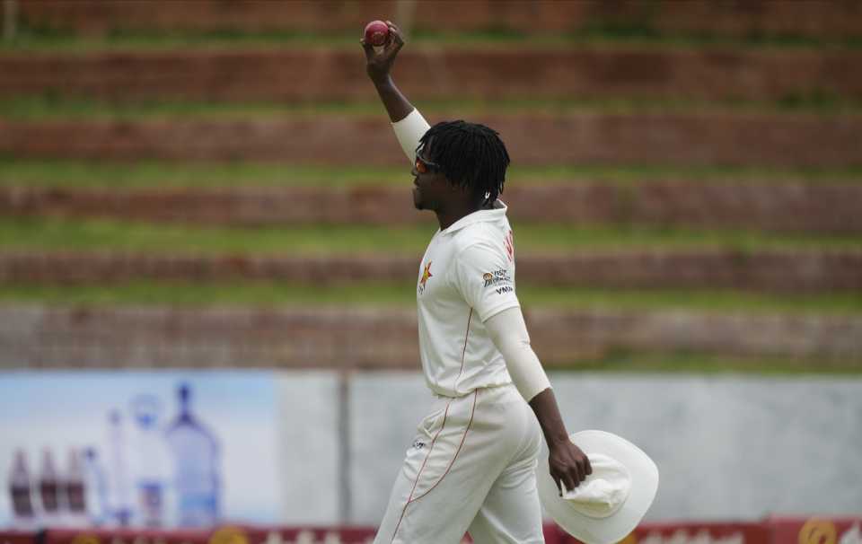 Victor Nyauchi grabbed his maiden Test five-for, Zimbabwe vs West Indies, 2nd Test, Bulawayo, 3rd day, February 14, 2023