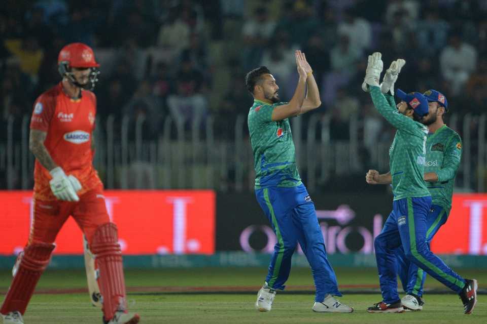 Anwar Ali celebrates after getting rid of Alex Hales, Multan Sultans vs Islamabad United, PSL 2023, March 07, 2023