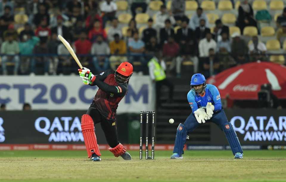 Chris Gayle attempts a big heave, India Maharajas vs World Giants, Legeneds League Cricket, Doha, March 15, 2023