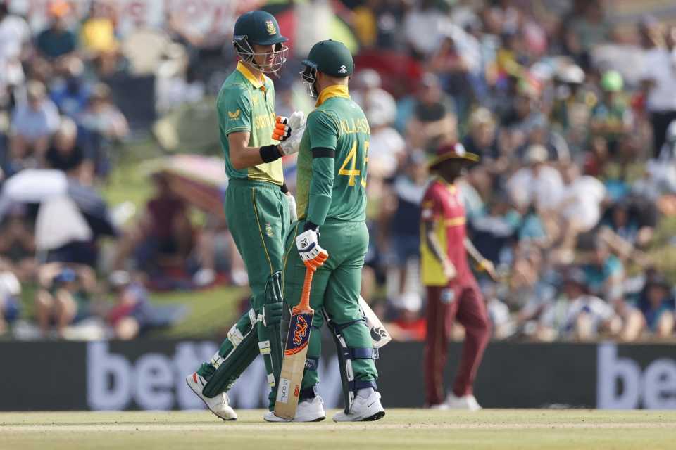 Heinrich Klaasen and Marco Jansen added 103 runs off 62 balls for the sixth wicket to revive South Africa's chase, South Africa vs West Indies, 3rd ODI, Potchefstroom, March 21, 2023
