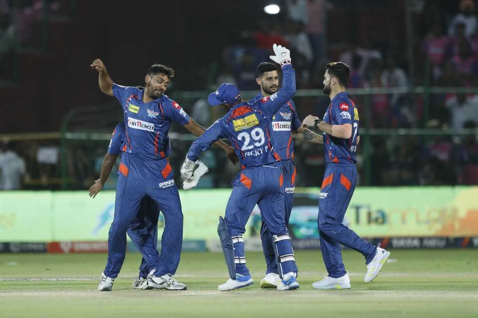 Avesh Khan and Nicholas Pooran break into a dance after Lucknow Super Giants' win, Rajasthan Royals vs Lucknow Super Giants, IPL 2023, Jaipur, April 19, 2023
