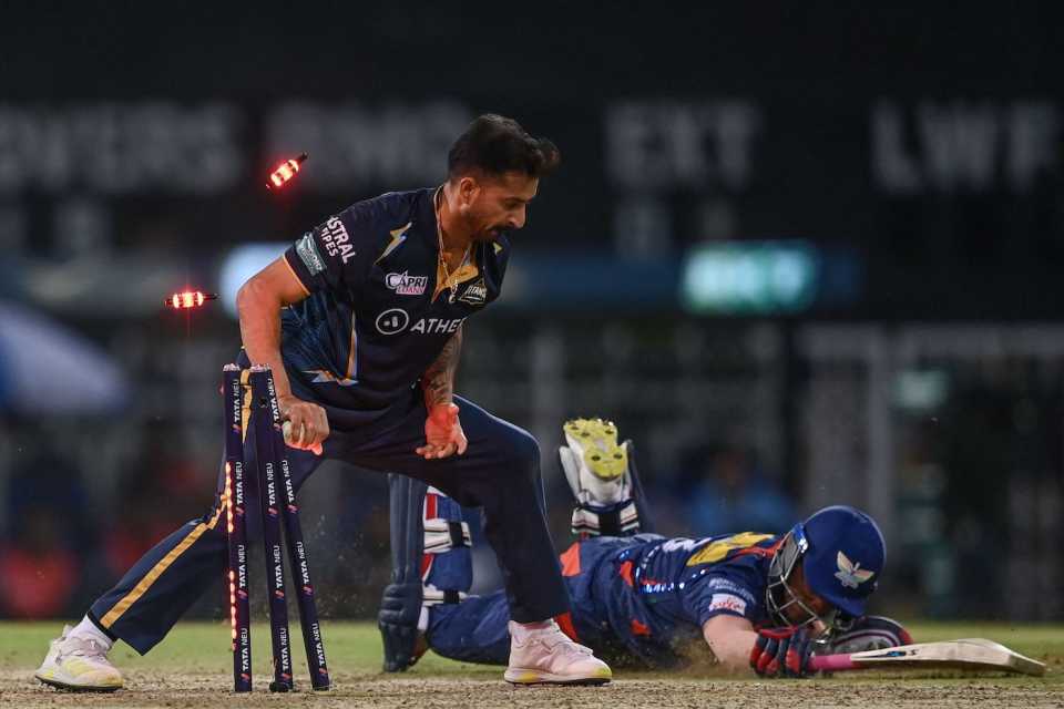 That's the end of Ayush Badoni, the third wicket in the final over, Lucknow Super Giants vs Gujarat Titans, IPL 2023, Lucknow, April 22, 2023