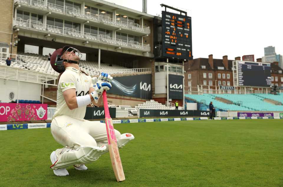 Rory Burns goes through his pre-innings routine, Surrey vs Middlesex, Kia Oval, County Championship, 2nd day, May 12, 2023