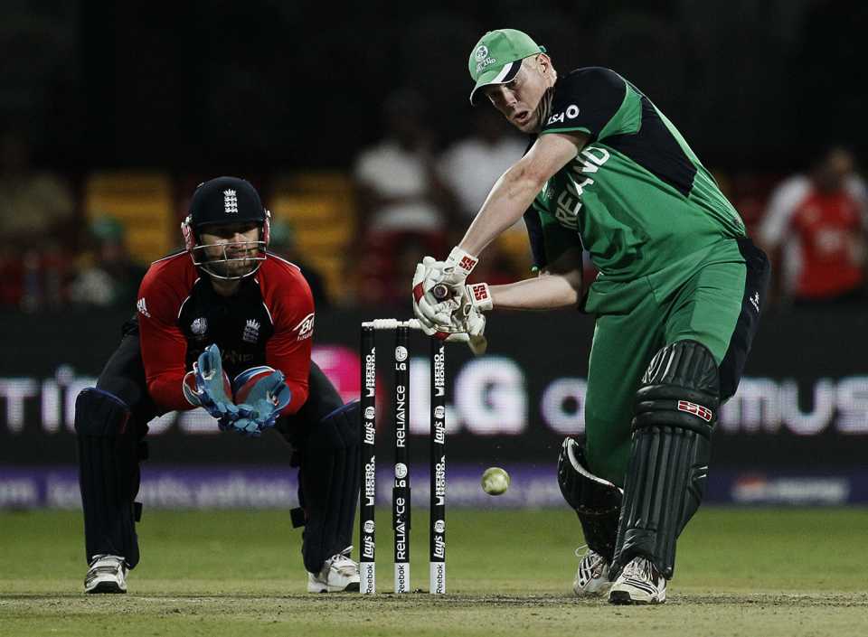 Kevin O'Brien sets up to play a shot , England v Ireland, World Cup 2011, Bangalore, March 2, 2011