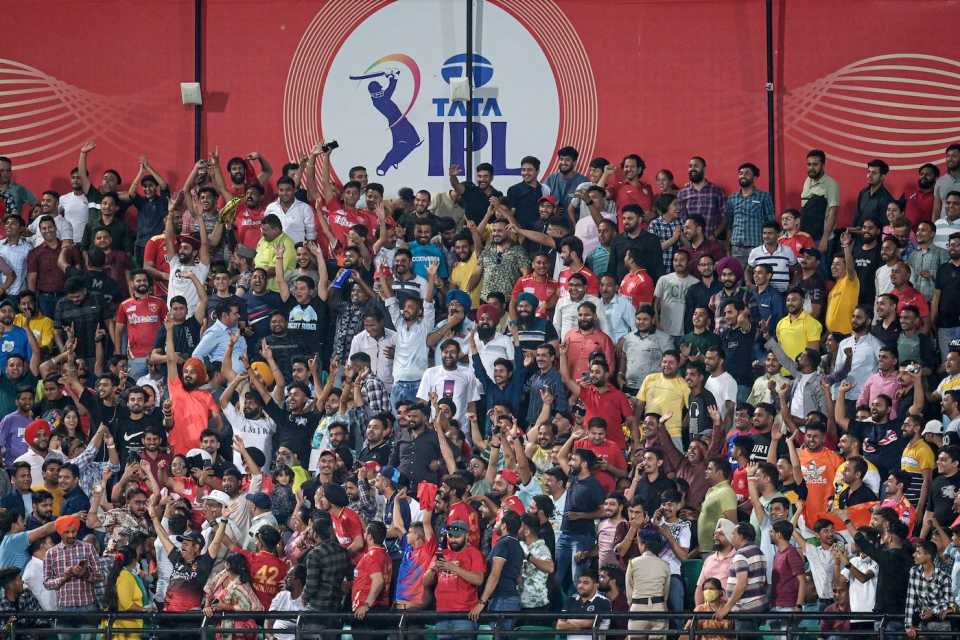 Fans are excited at the Himachal Pradesh Cricket Association Stadium, Punjab Kings vs Delhi Capitals, IPL 2023, Dharamsala, May 17, 2023