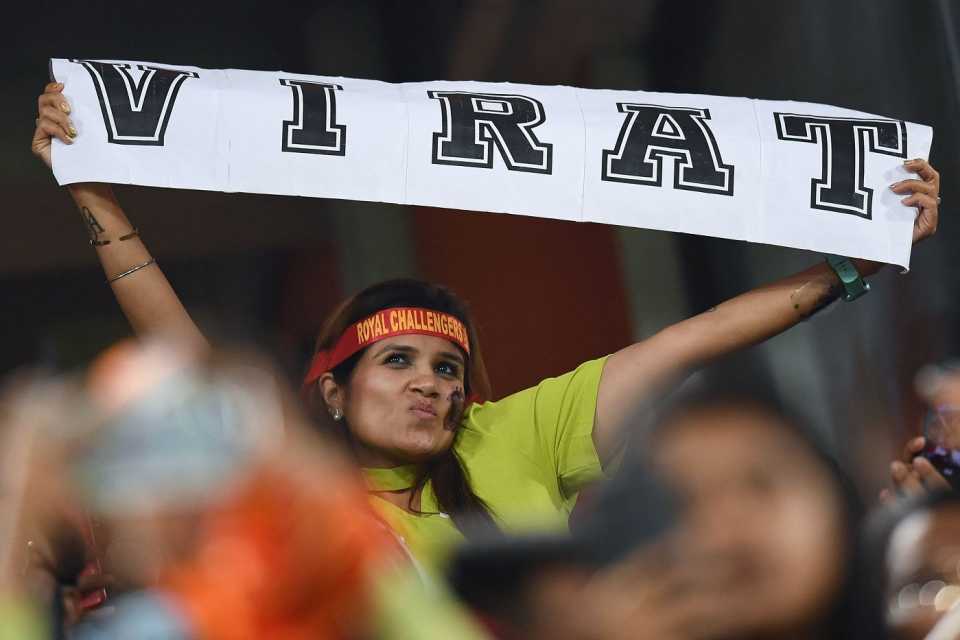 A fan expresses her support for Virat Kohli, Sunrisers Hyderabad vs Royal Challengers Bangalore, IPL 2023, Hyderabad, May 18, 2023