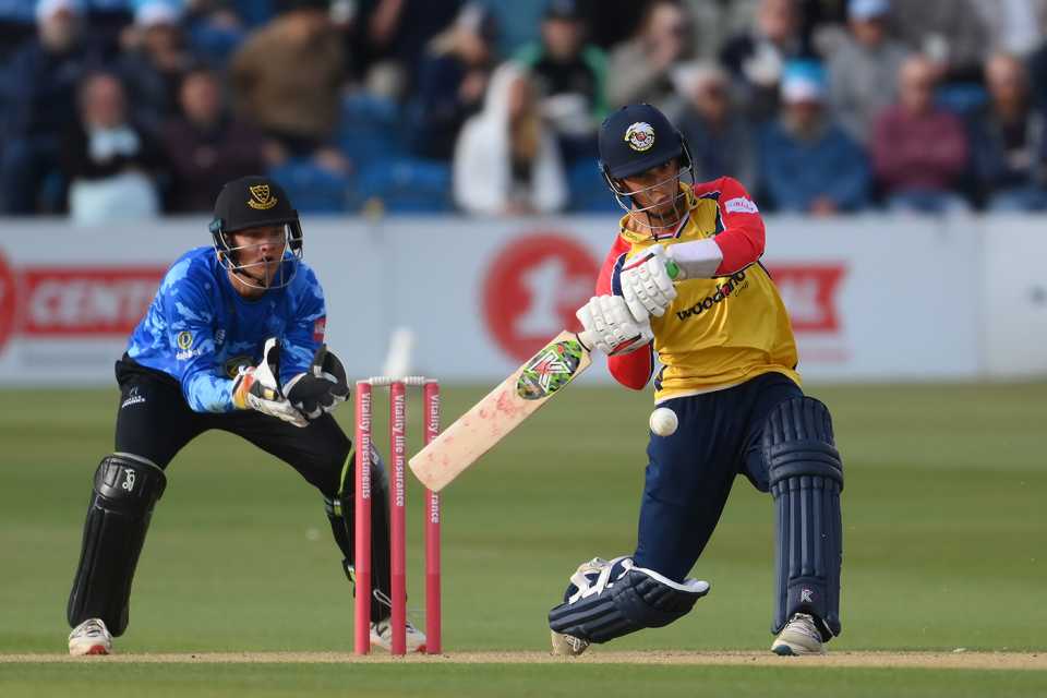 Robin Das keeps his eye on the ball, Sussex vs Essex, Vitality Blast, Hove, July 1, 2022