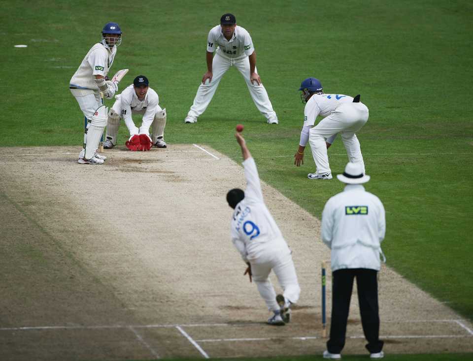 Mushtaq Ahmed bowls to Jacques Rudolph, Yorkshire v Sussex, County Championship, Headingley, June 18, 2007