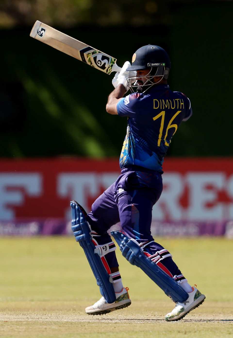 Dimuth Karunaratne chops one away, Oman vs Sri Lanka, ICC Cricket World Cup Qualifier, Bulawayo, June 23, 2023