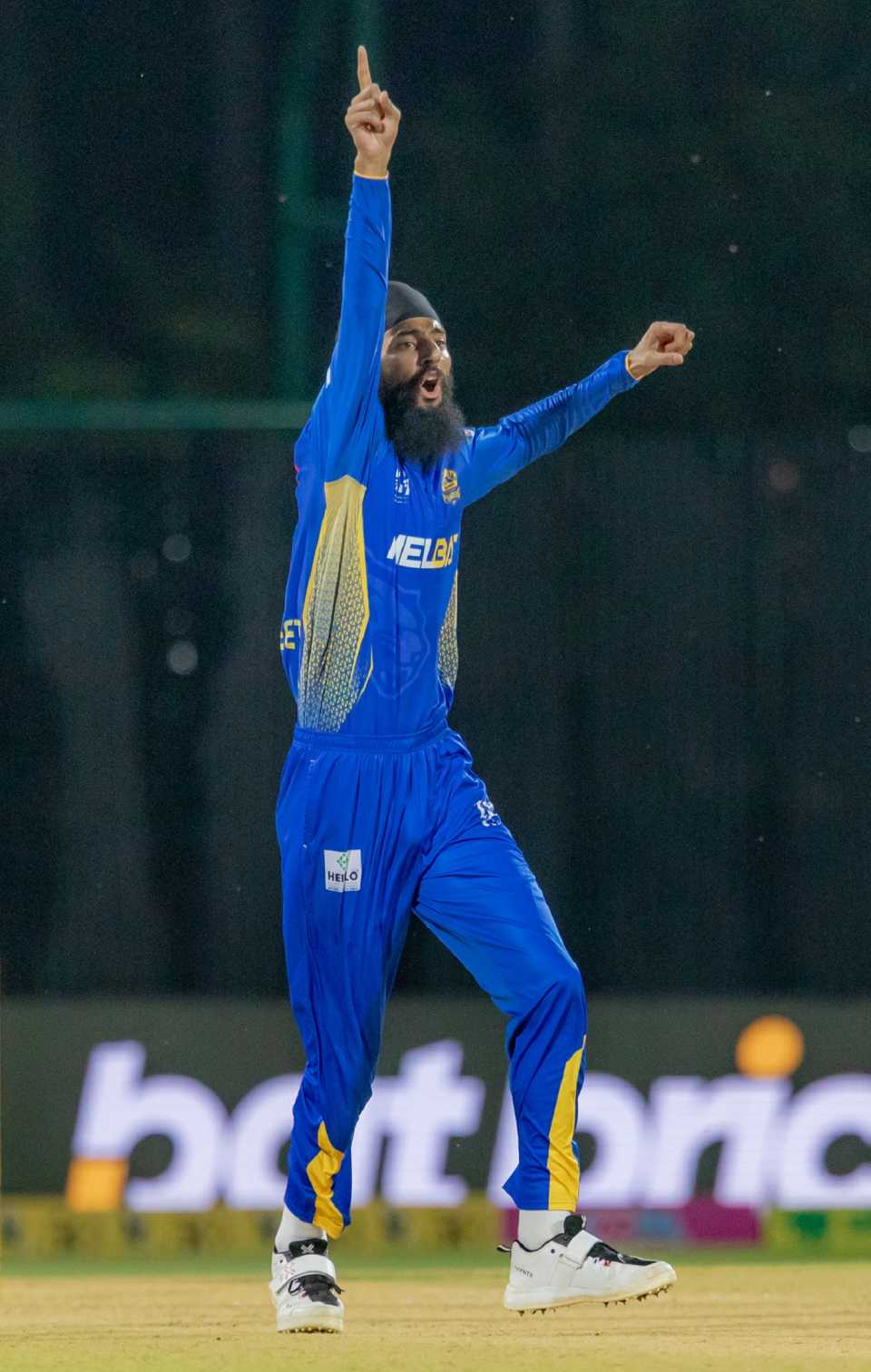 Gurjapneet Singh celebrates a wicket