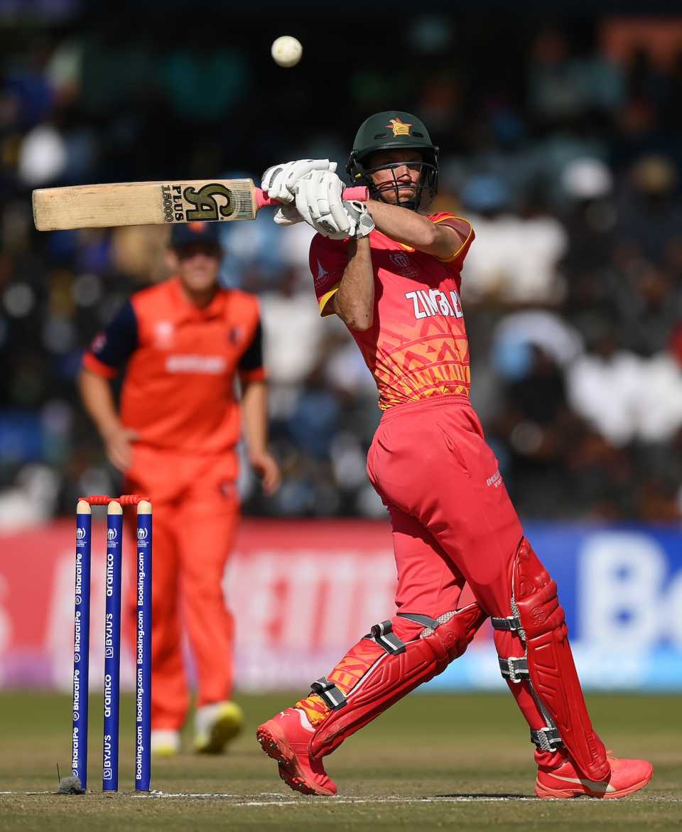 Sean Williams plays a powerful pull, , Zimbabwe vs USA, ICC World Cup Qualifier, Harare, June 20, 2023