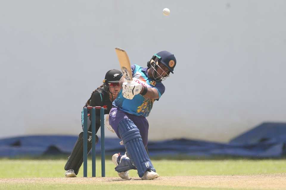 Chamari Athapaththu swings at the ball, Sri Lanka Women vs New Zealand Women, 3rd T20I, Colombo, July 12, 2023