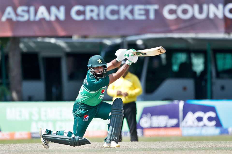Tayyab Tahir plays a fluent cover drive, Nepal A vs Pakistan A, ACC Men's Emerging Cup 2023, Colombo (CCC), July 14, 2023