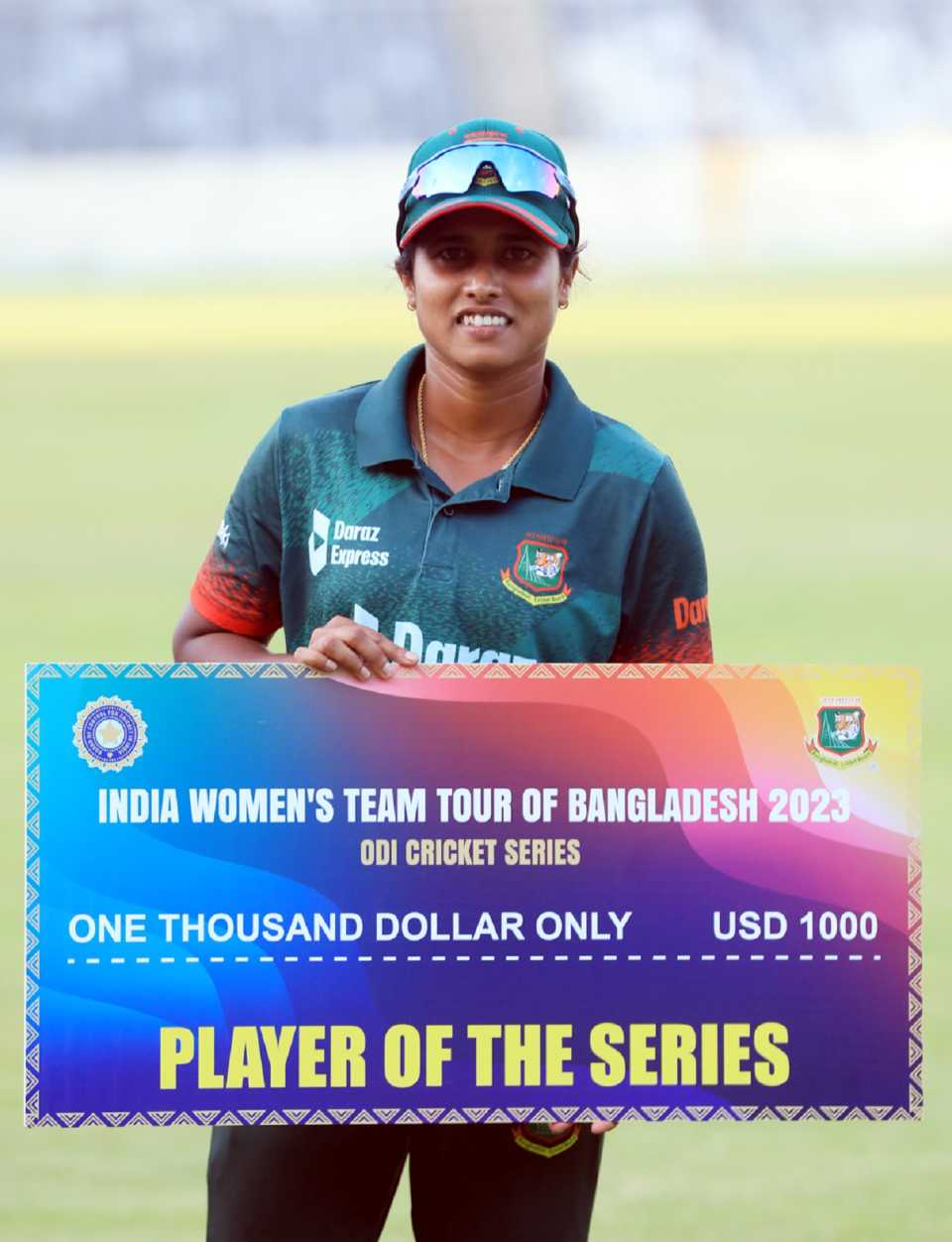 Fargana Hoque was awarded Player of the Series, Bangladesh vs India, 3rd ODI, Mirpur, July 22, 2023