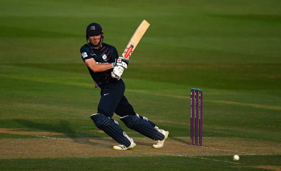Martin Andersson swings the ball to leg, Somerset vs Middlesex, Royal London Cup, Taunton, August 14, 2022