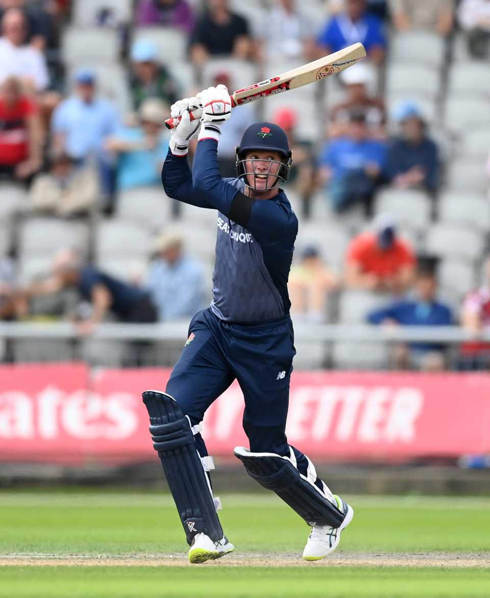 Keaton Jennings goes over the off side, Lancashire vs Hampshire, Metro Bank Cup, Old Trafford, August 15, 2023