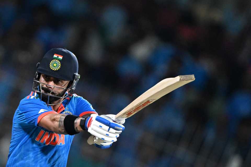 Virat Kohli plays to the off side, India vs Australia, World Cup, Chennai, October 8, 2023