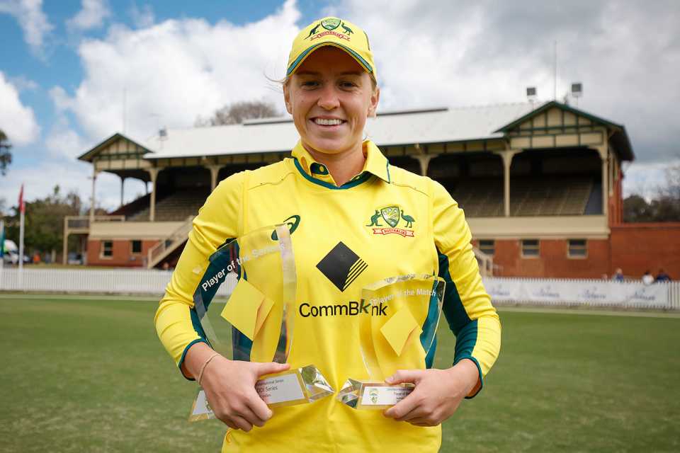 Kim Garth was player of the match and series, Australia vs West Indies, 3rd ODI, Junction Oval, October 14, 2023
