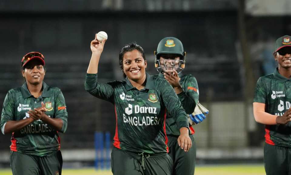 Nahida Akter returned the best figures in women's T20I cricket for Bangladesh as well as against Pakistan, Bangladesh vs Pakistan, 1st women's T20I, Chattogram, October 25, 2023