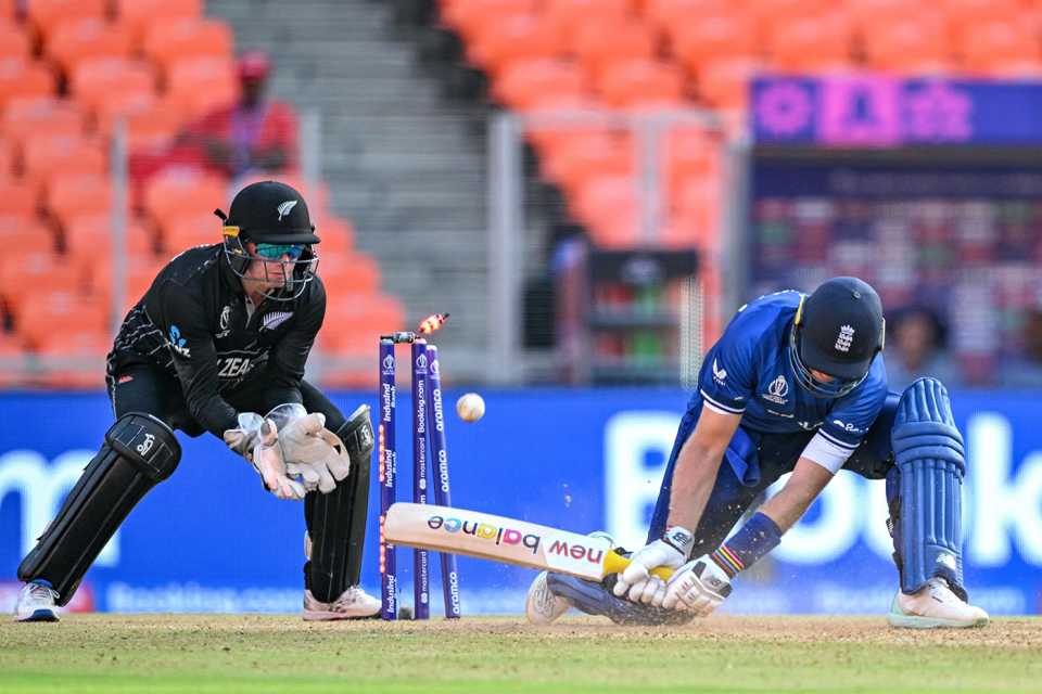 Joe Root was bowled by Glenn Phillips, England vs New Zealand, World Cup, Ahmedabad, October 5, 2023