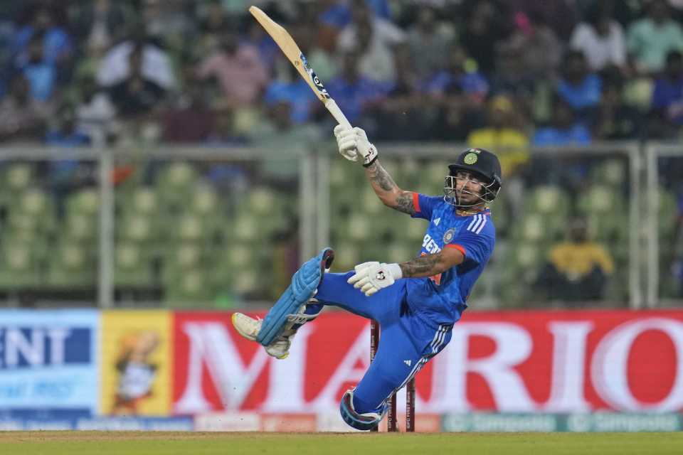 Ishan Kishan fell over a la Rishabh Pant on the ball he got out