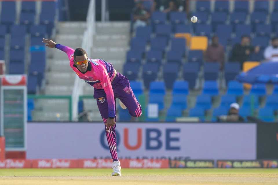 Akeal Hosein bowls for New York Strikers